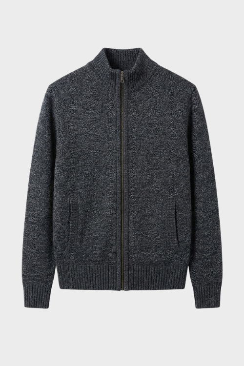 Herren Strickjacke mit Reißverschluss | Stehkragen