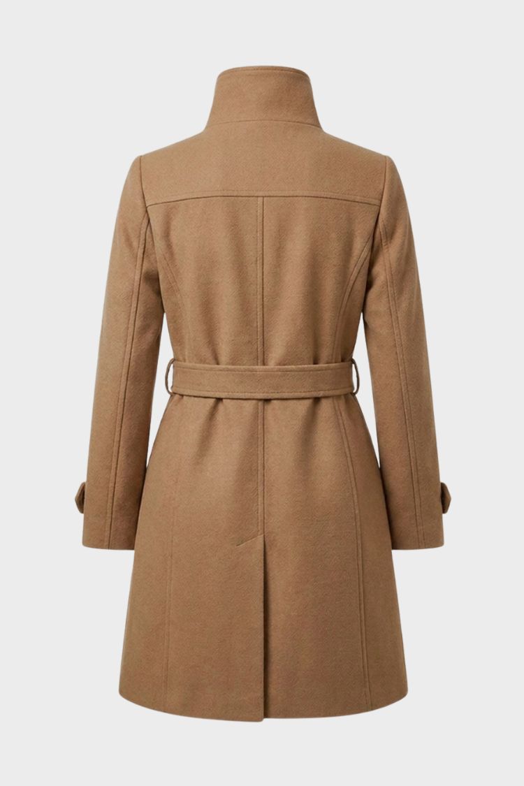 Damen Langer Trenchcoat | Taillierte Knopffront