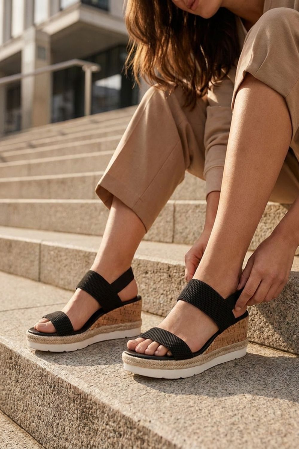 Damen Espadrilles Bast-Plateau Keilabsatz – Styling-Inspiration