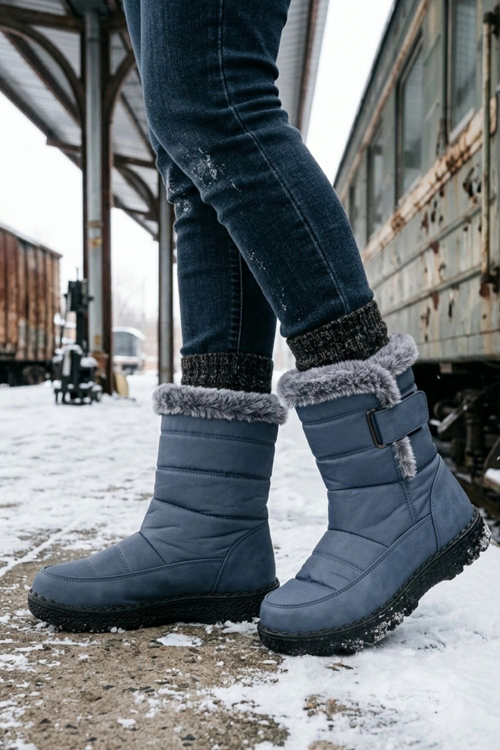 Damen Winterboots | Strukturierter Schaftrand