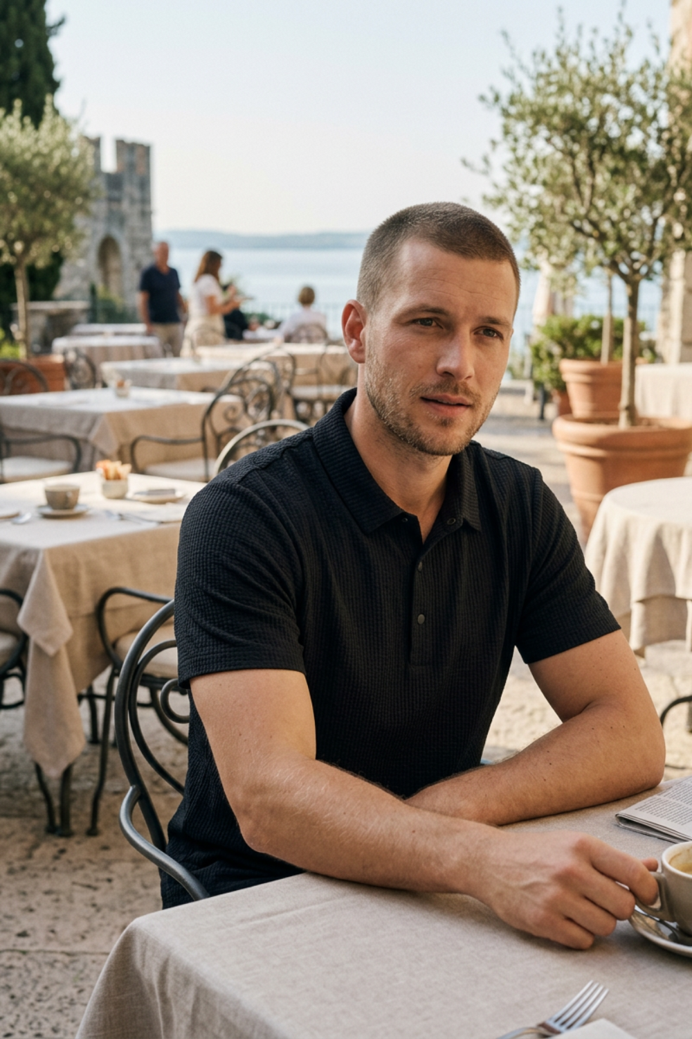 Herren Casual Polo – Strukturierter Stoff