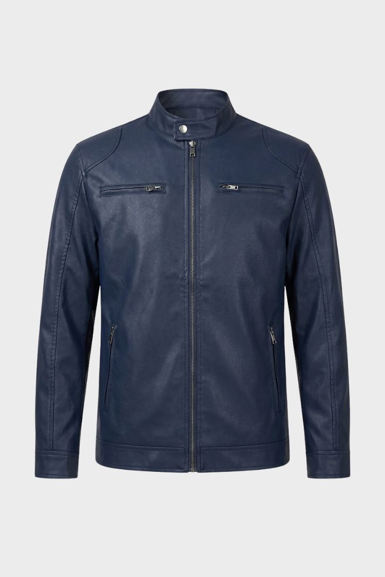 Herren Bikerjacke mit Reißverschluss | Mehrere Reißverschlusstaschen