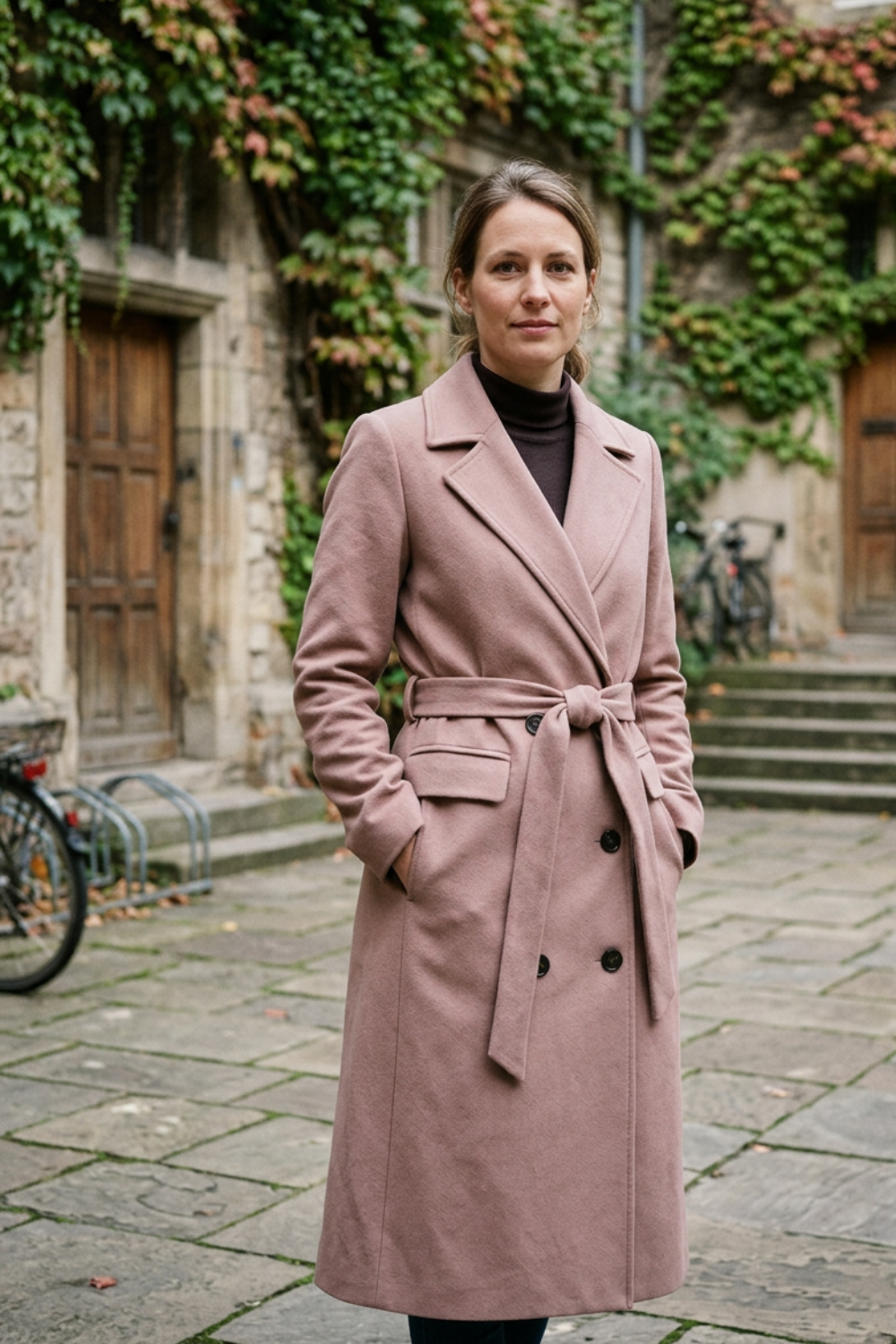 Damen Übergangsmantel – Langer Mantel mit Reverskragen