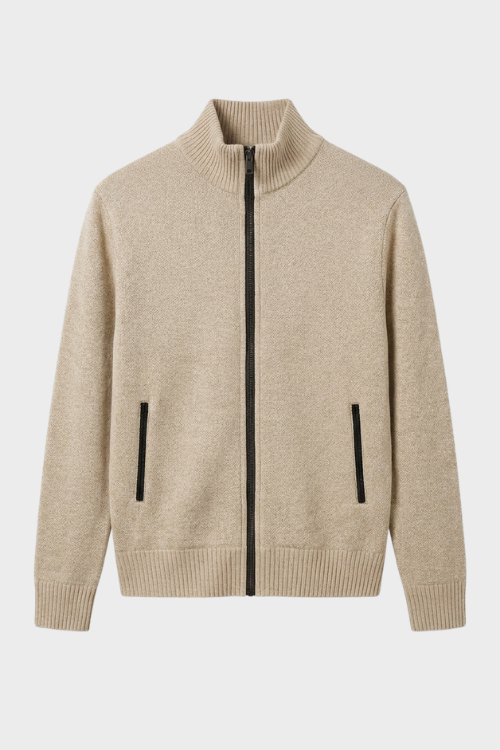 Herren Strickjacke mit Reißverschluss | Stehkragen