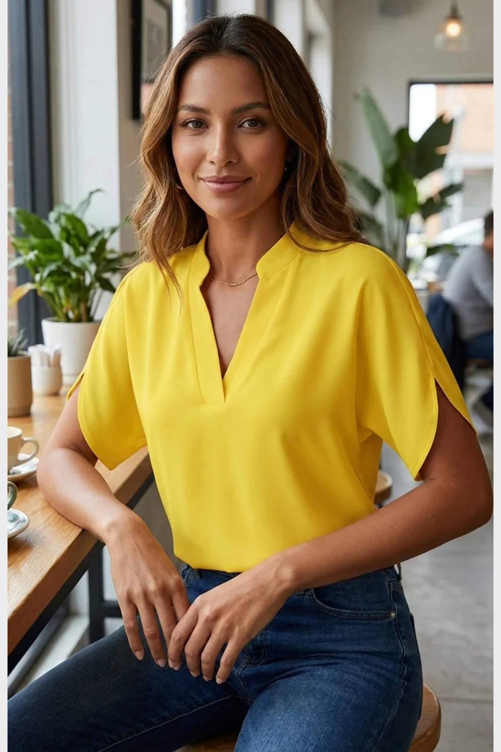 Damen Sommerbluse Body-Skim | Kurzarm