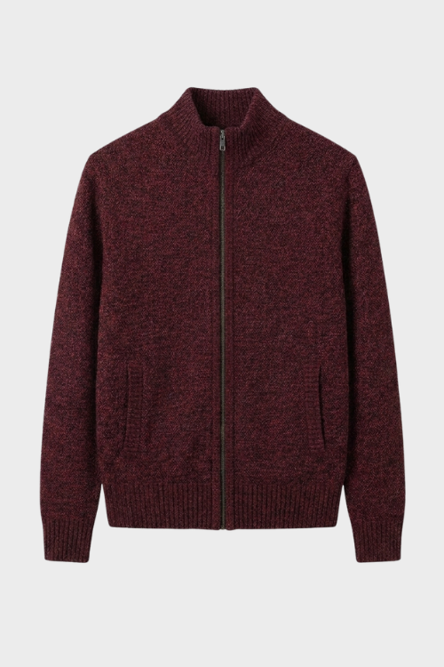 Herren Strickjacke mit Reißverschluss | Stehkragen