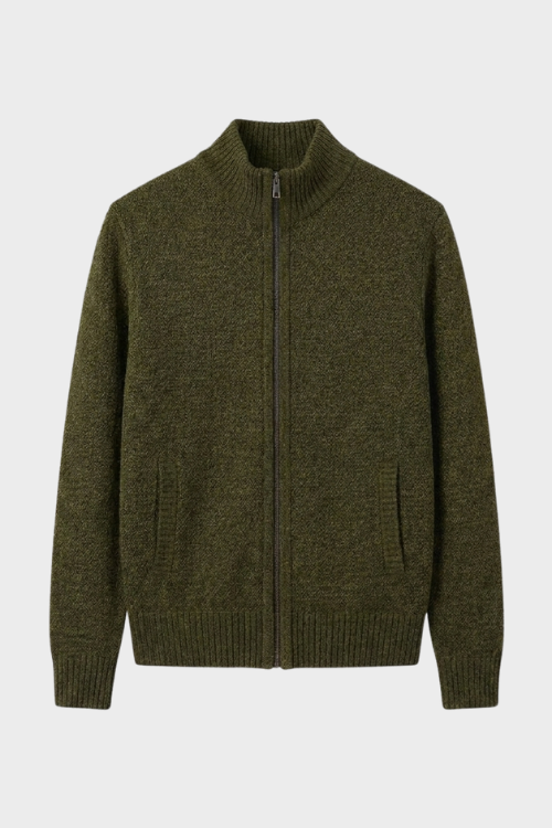 Herren Strickjacke mit Reißverschluss | Stehkragen
