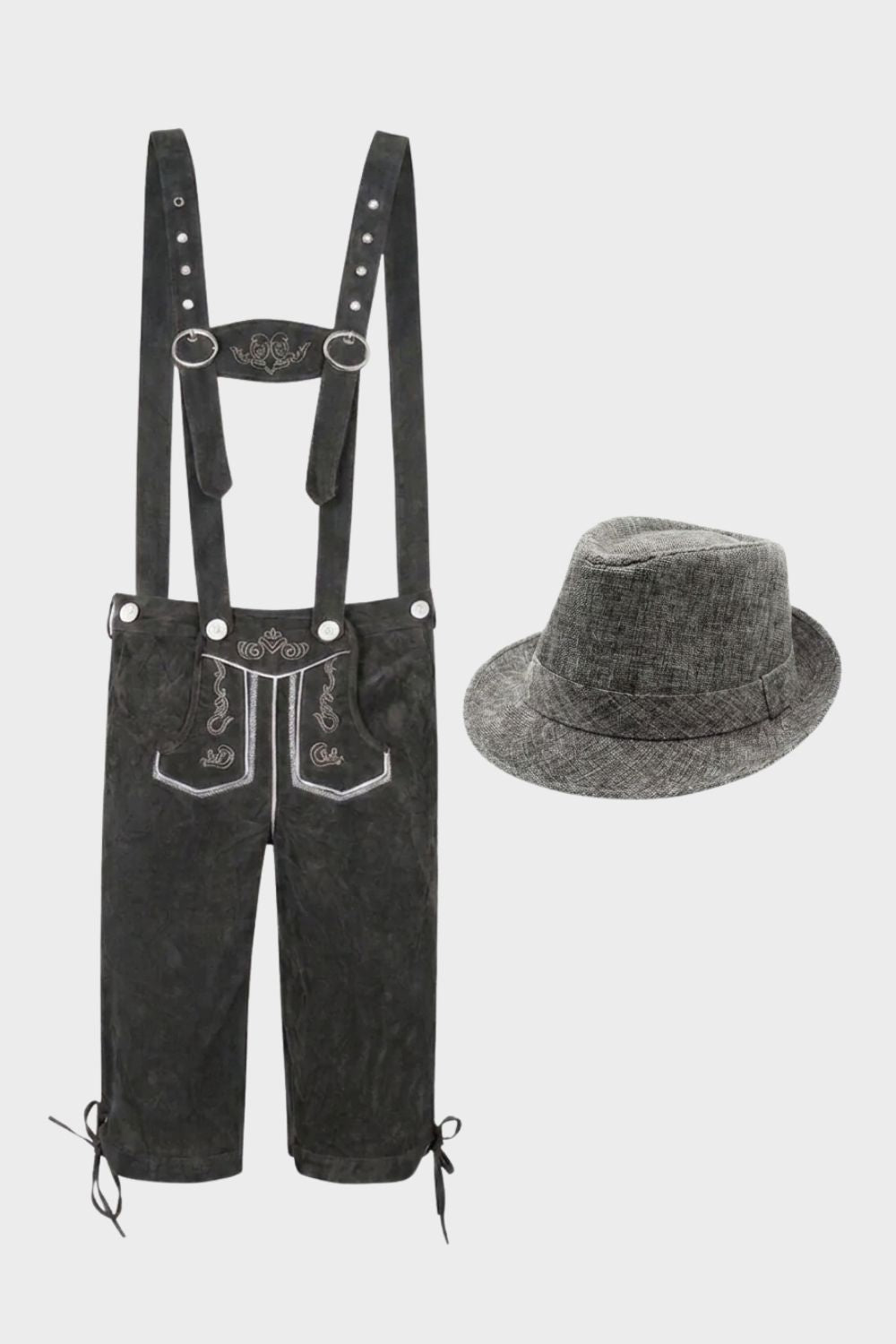 Herren Trachtenhose mit Trägern | Stickdetails