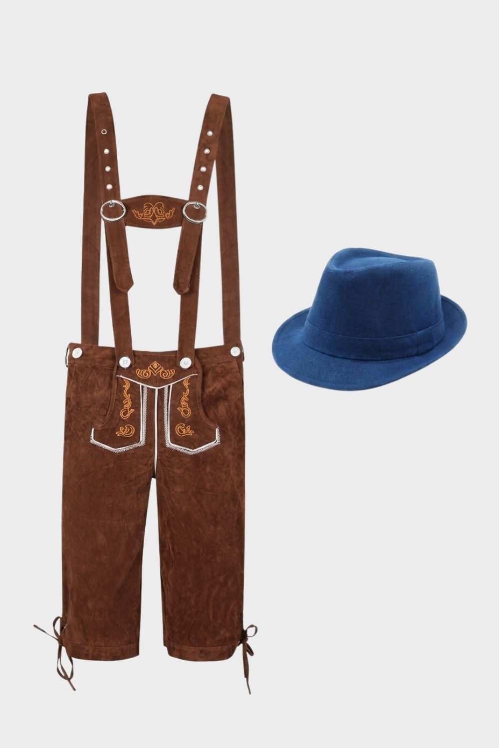 Herren Trachtenhose mit Trägern | Stickdetails