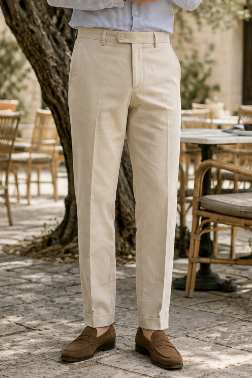 Herren Stoffhose Business Anzughose Slim Fit