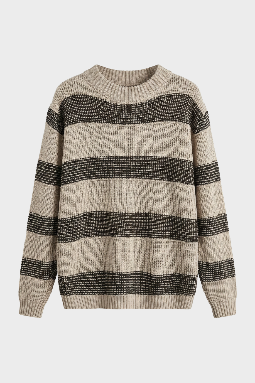 Herren Streifenpullover | Rundhalsausschnitt