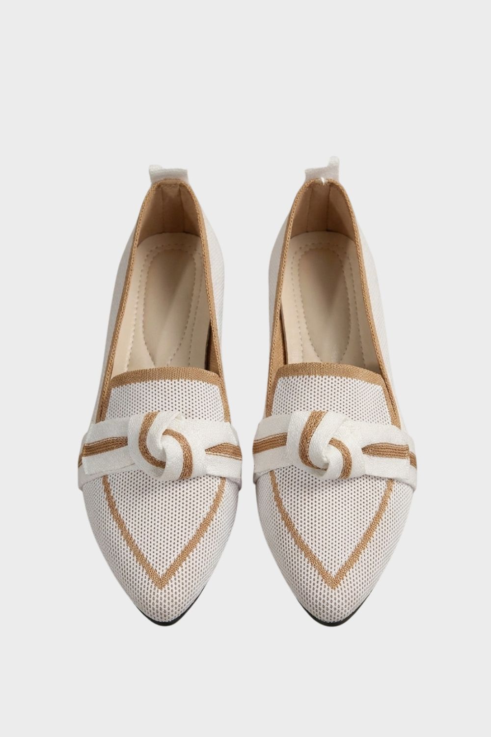Damen Spitze Loafer Strick Schleife – Hauptansicht