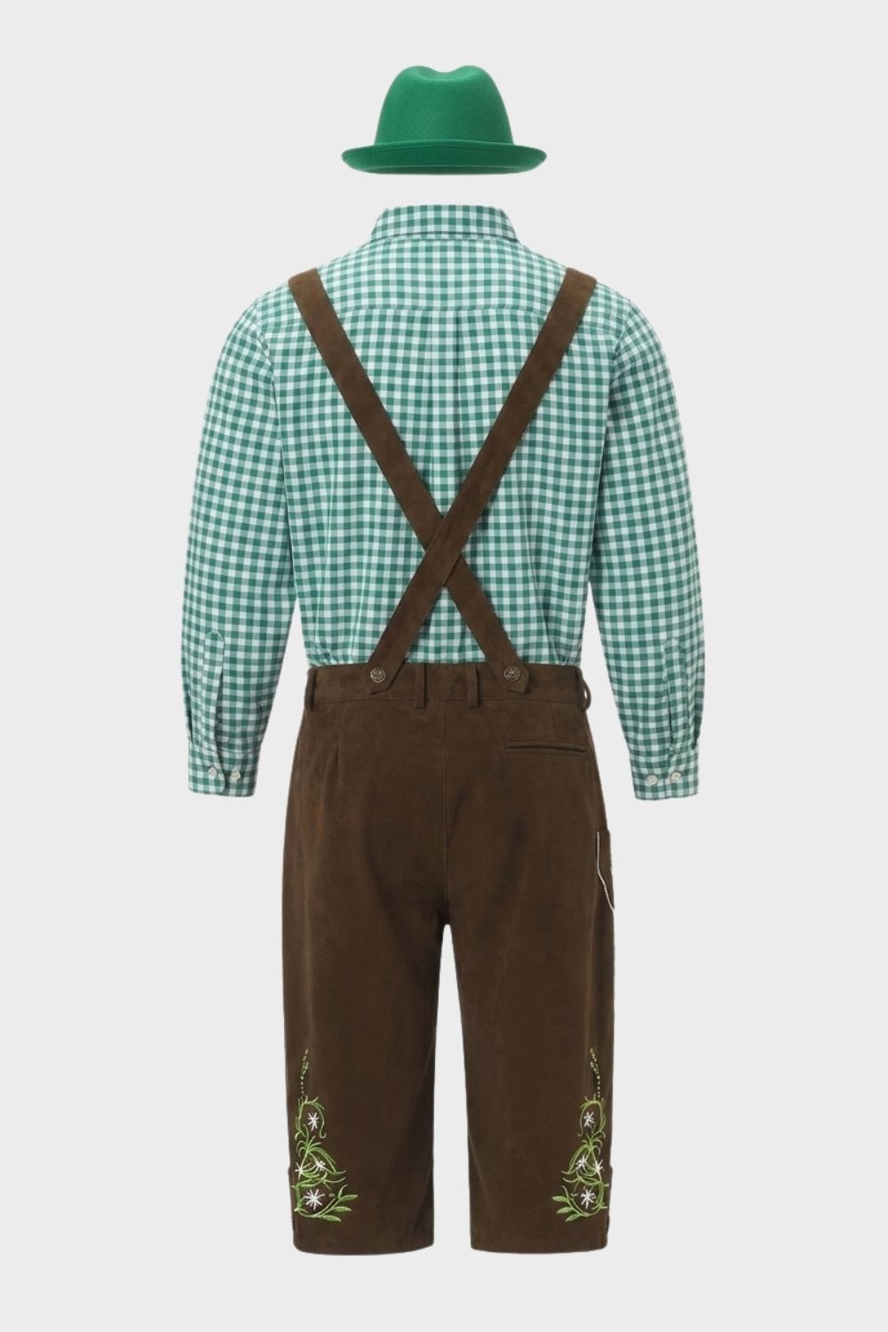 Herren Trachtenset mit Stickdetails | Kariertes Hemd