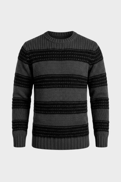 Herren Streifenpullover | Rundhalsausschnitt