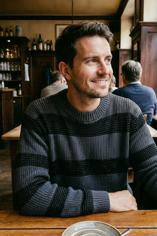 Herren Streifenpullover | Rundhalsausschnitt