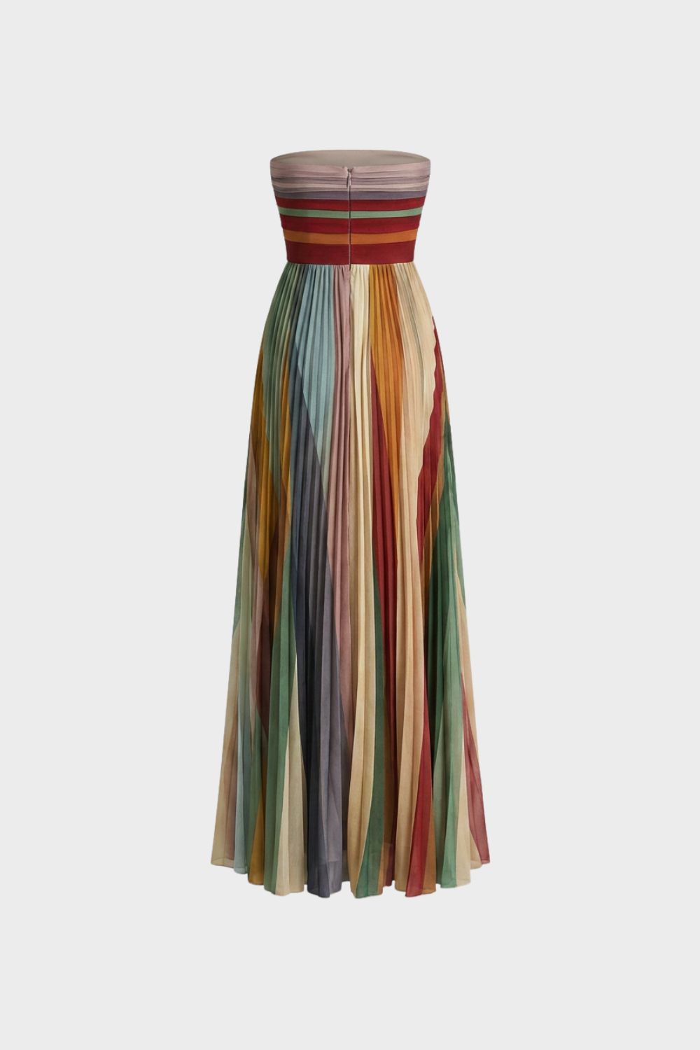Damen Maxi-Festkleid Aquarell-Print – Profil-Ansicht