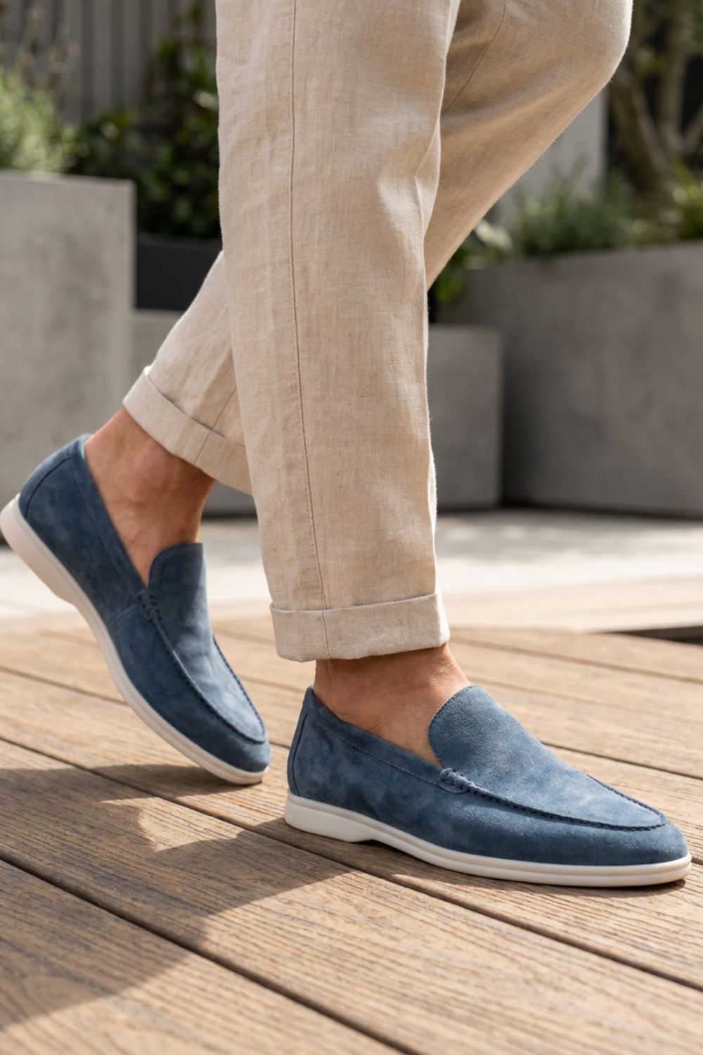 Herren Slip-On Schlupfschuhe Wildleder Memory-Foam – Pass-Bild