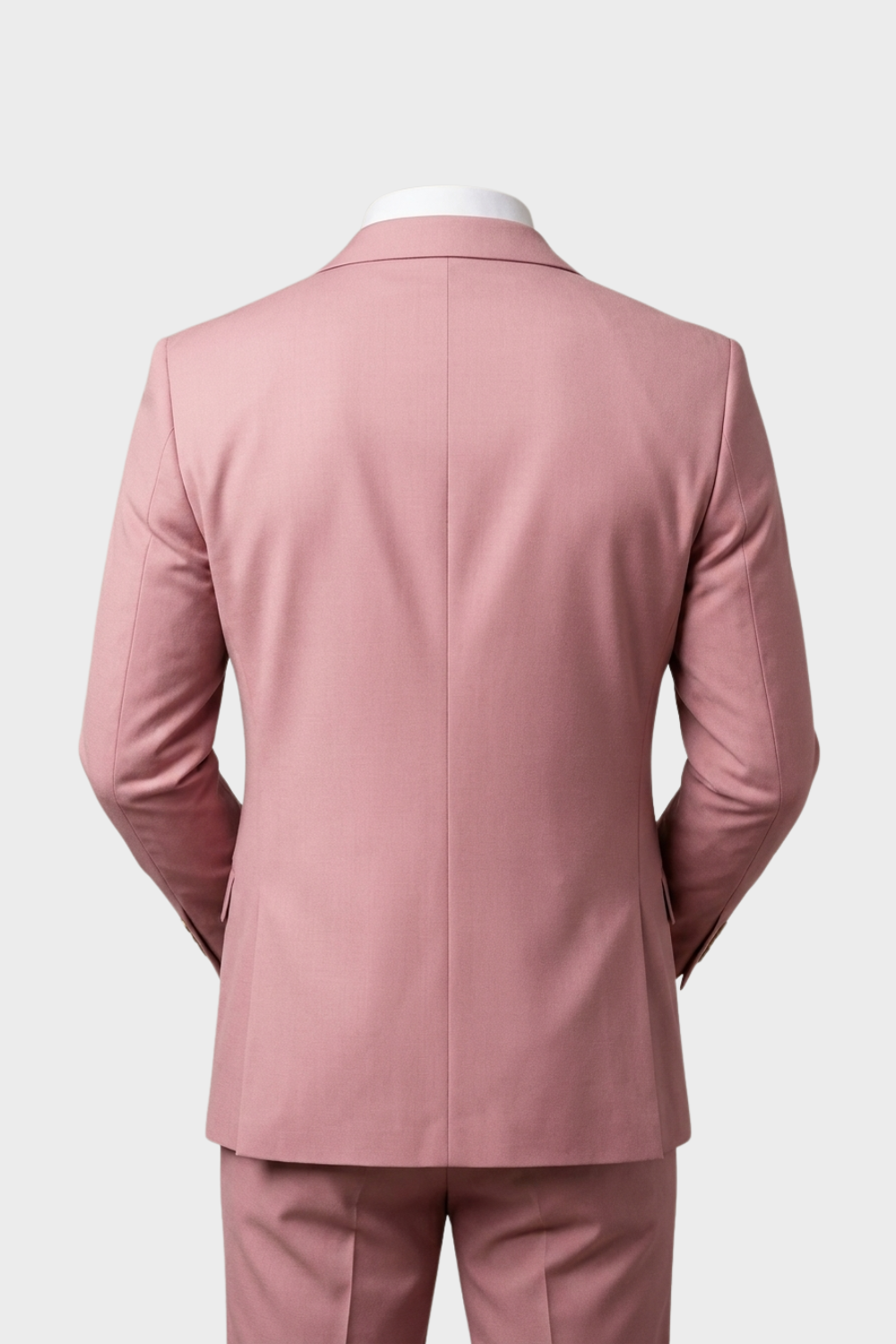 Herren Pastell-Anzug Dreiteiler Lila Altrosa – Detail-Ansicht