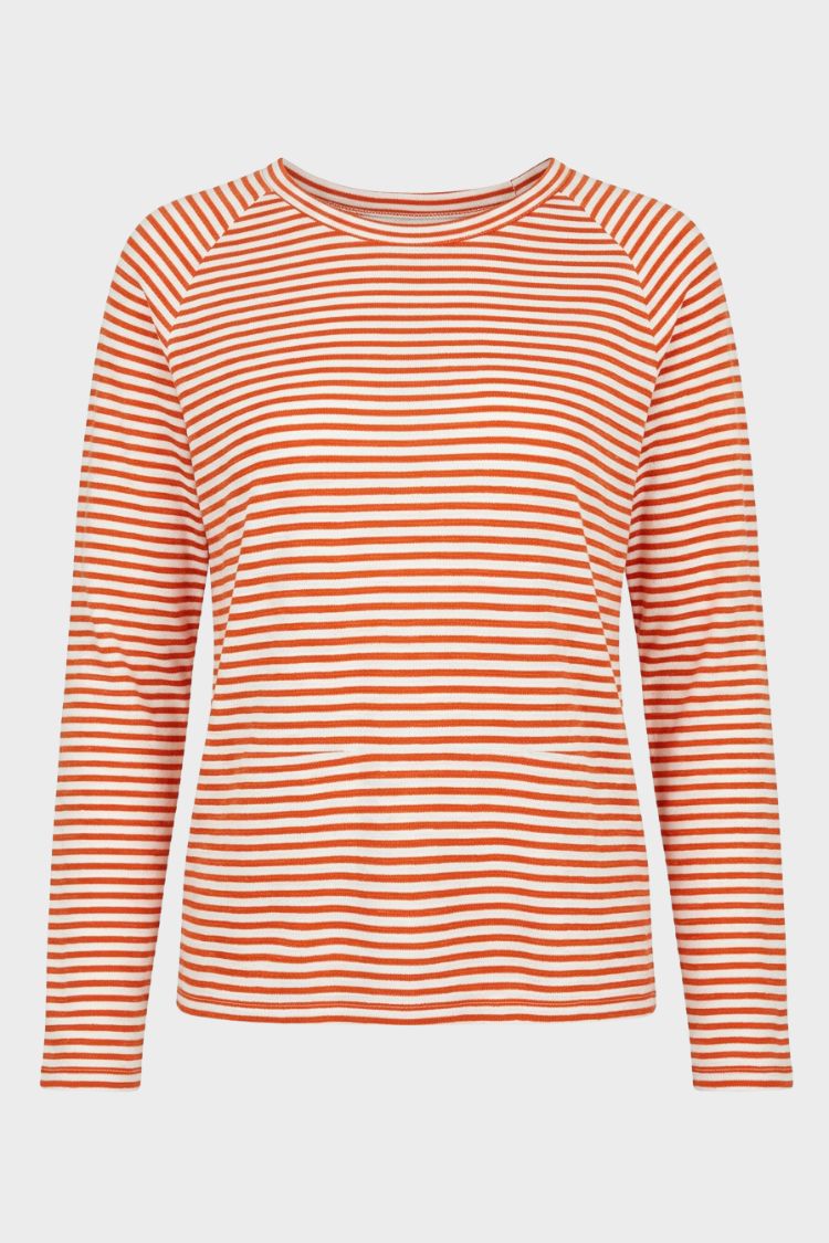Damen Gestreiftes Langarmshirt | Lockere Passform