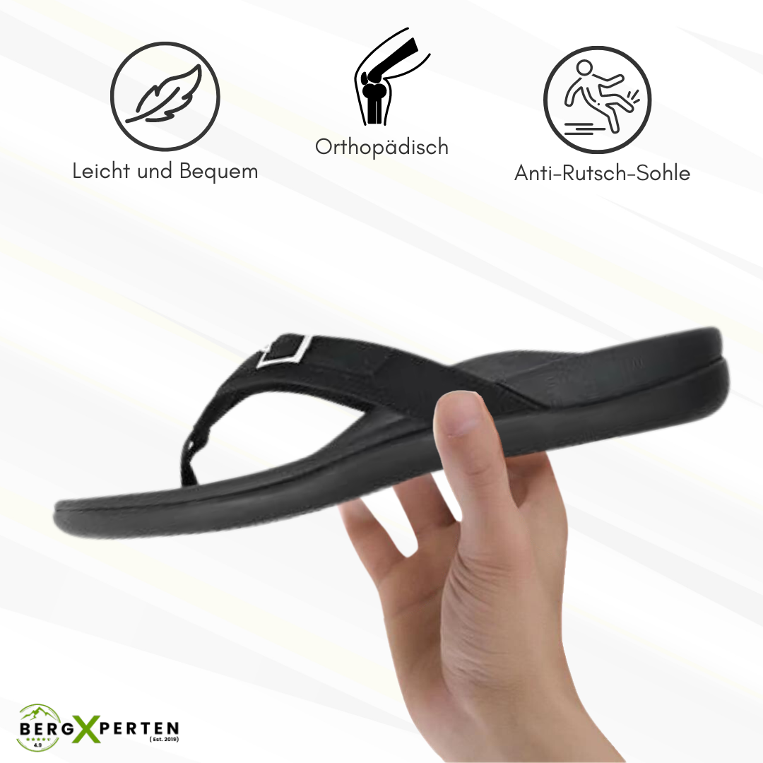 Damen orthopädische Komfort-Slipper – Detail in Schwarz