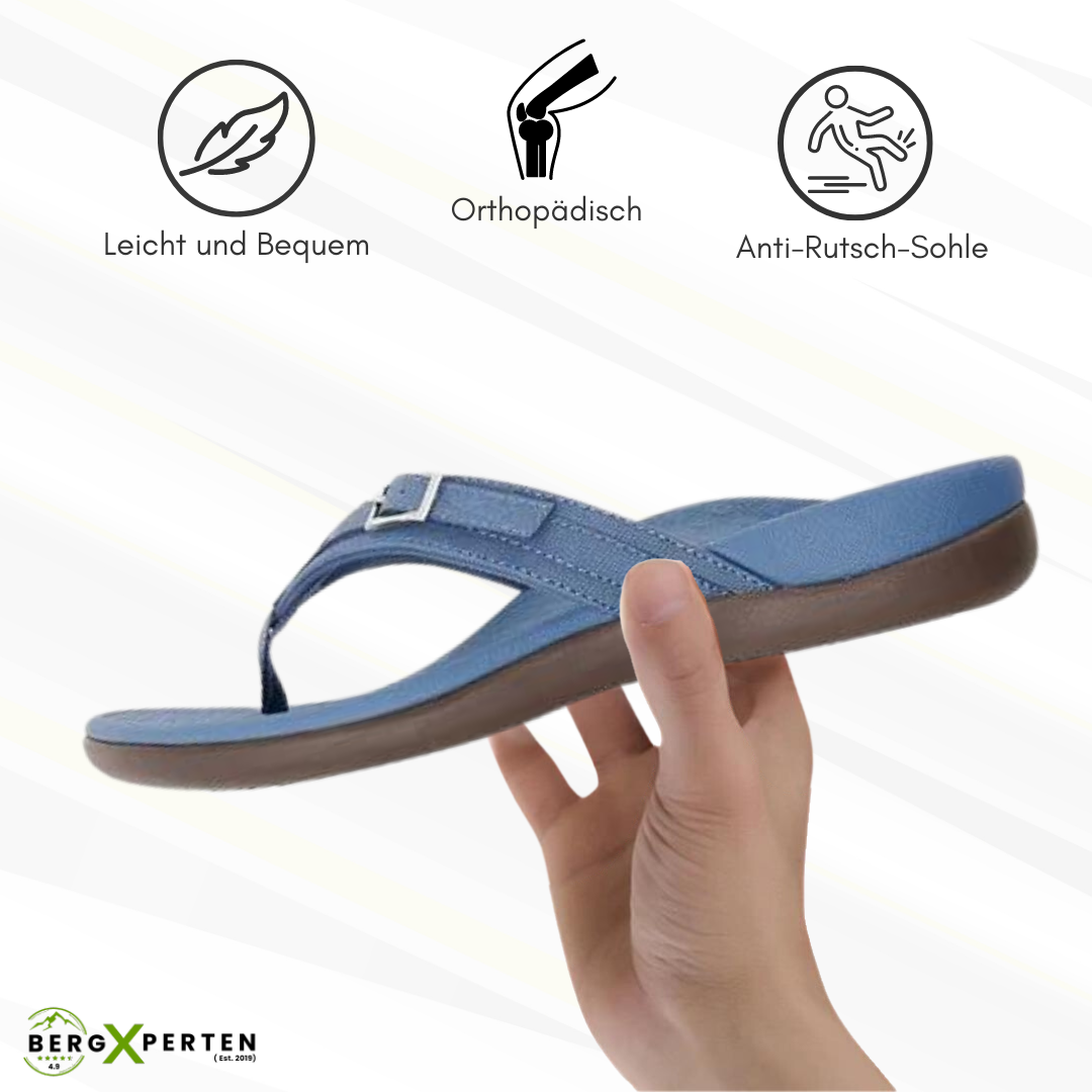 Damen orthopädische Komfort-Slipper – Detail in Braun