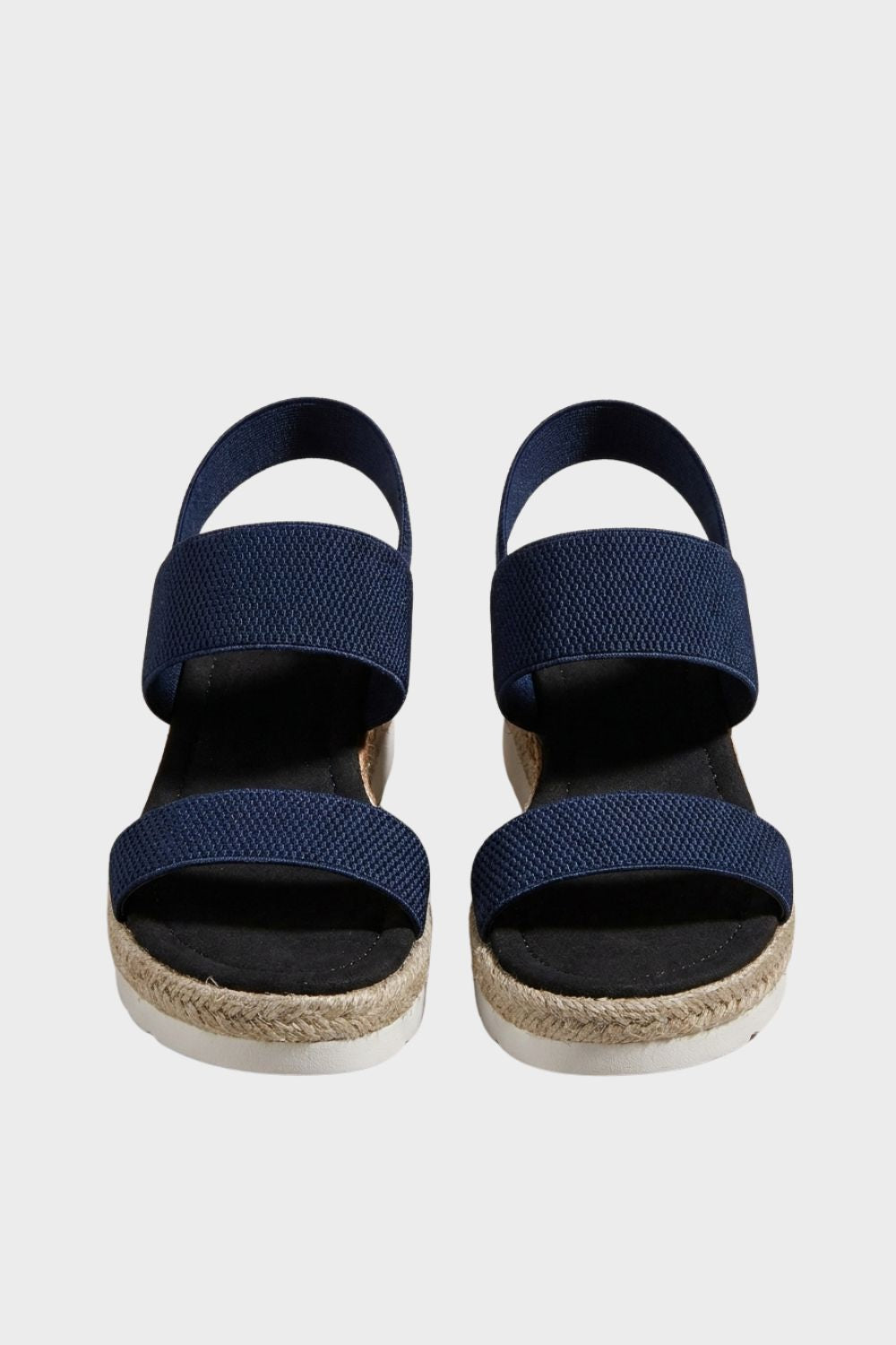 Damen Espadrilles Bast-Plateau Keilabsatz – Rückansicht