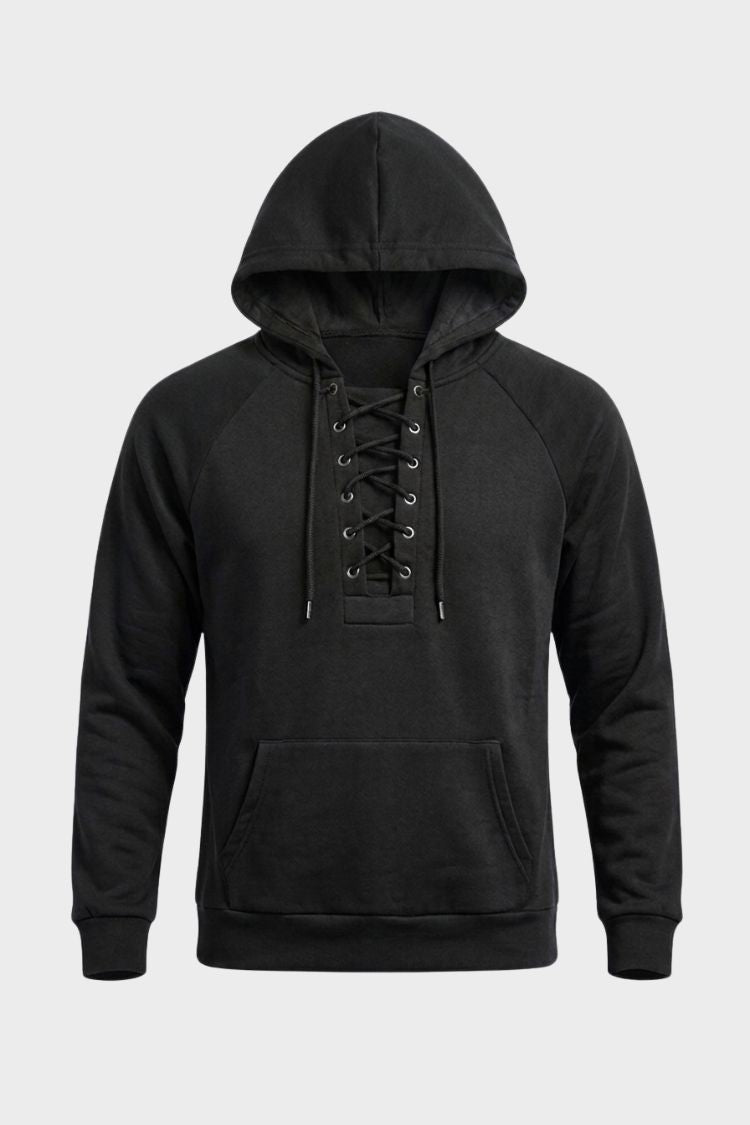 Herren Schnür-Hoodie | Kapuzen-Pullover-Design