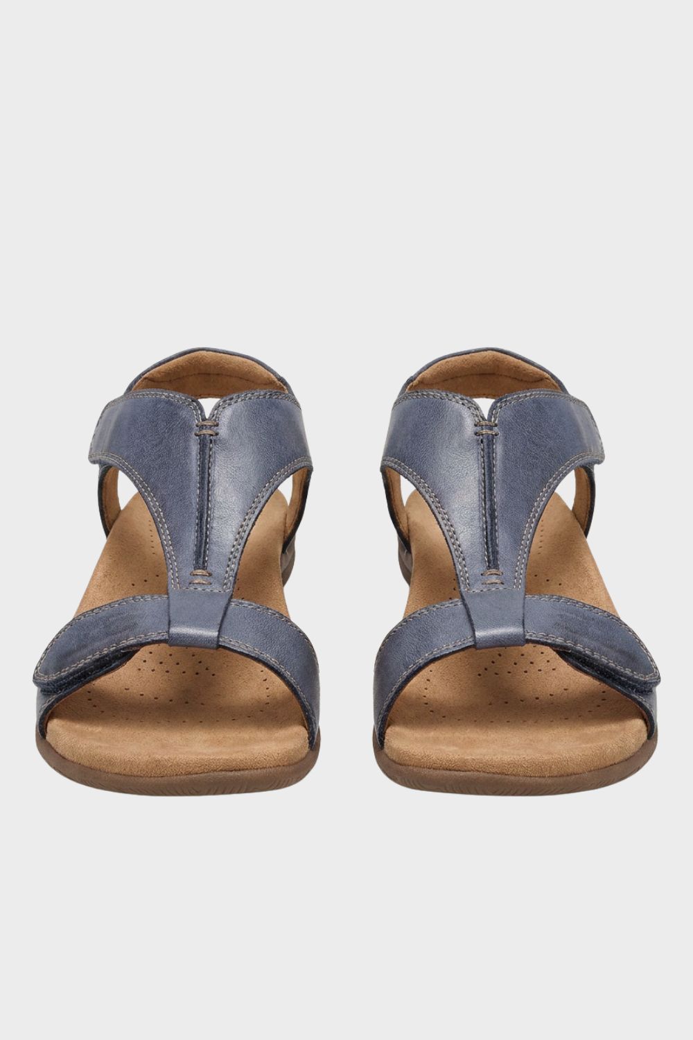 Damen Komfort Sandalen T-Riemen Klett – Material-Detail