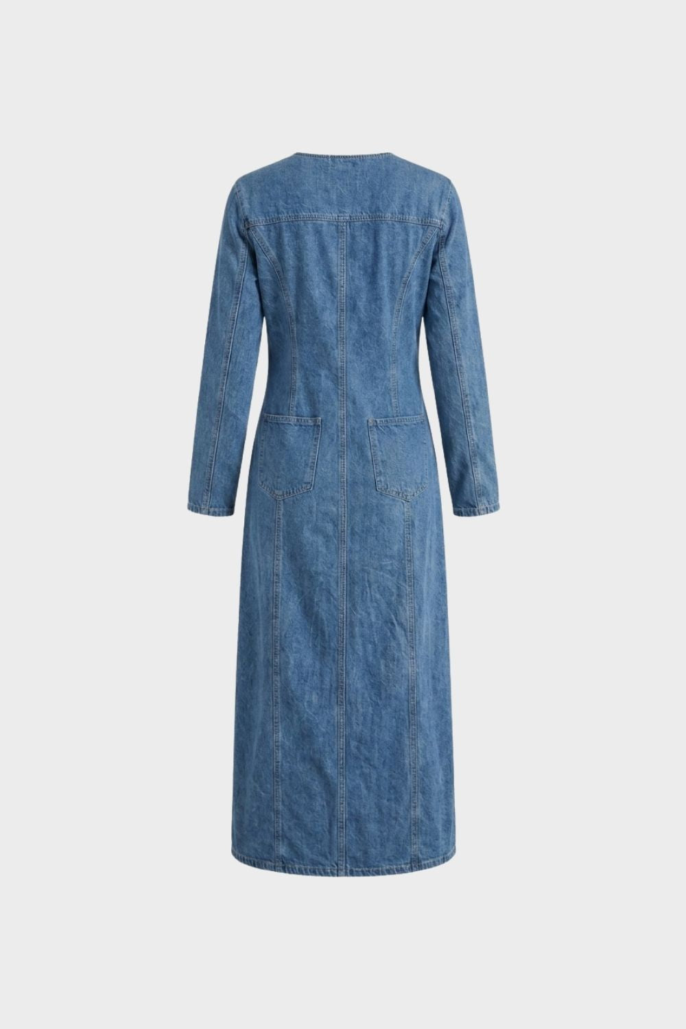 Damen Midi-Hemdkleid | Knopfleiste