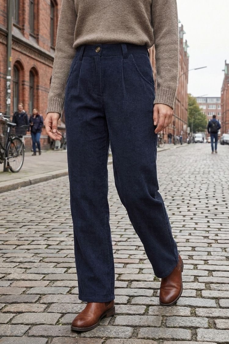 Damen Strukturhose | Straight Fit