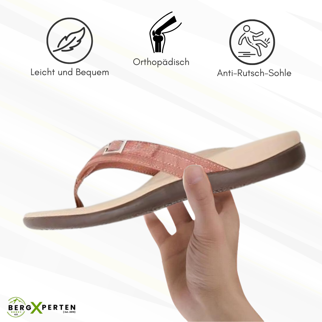Damen orthopädische Komfort-Slipper – Materialdetail mit rutschfester Profilierung