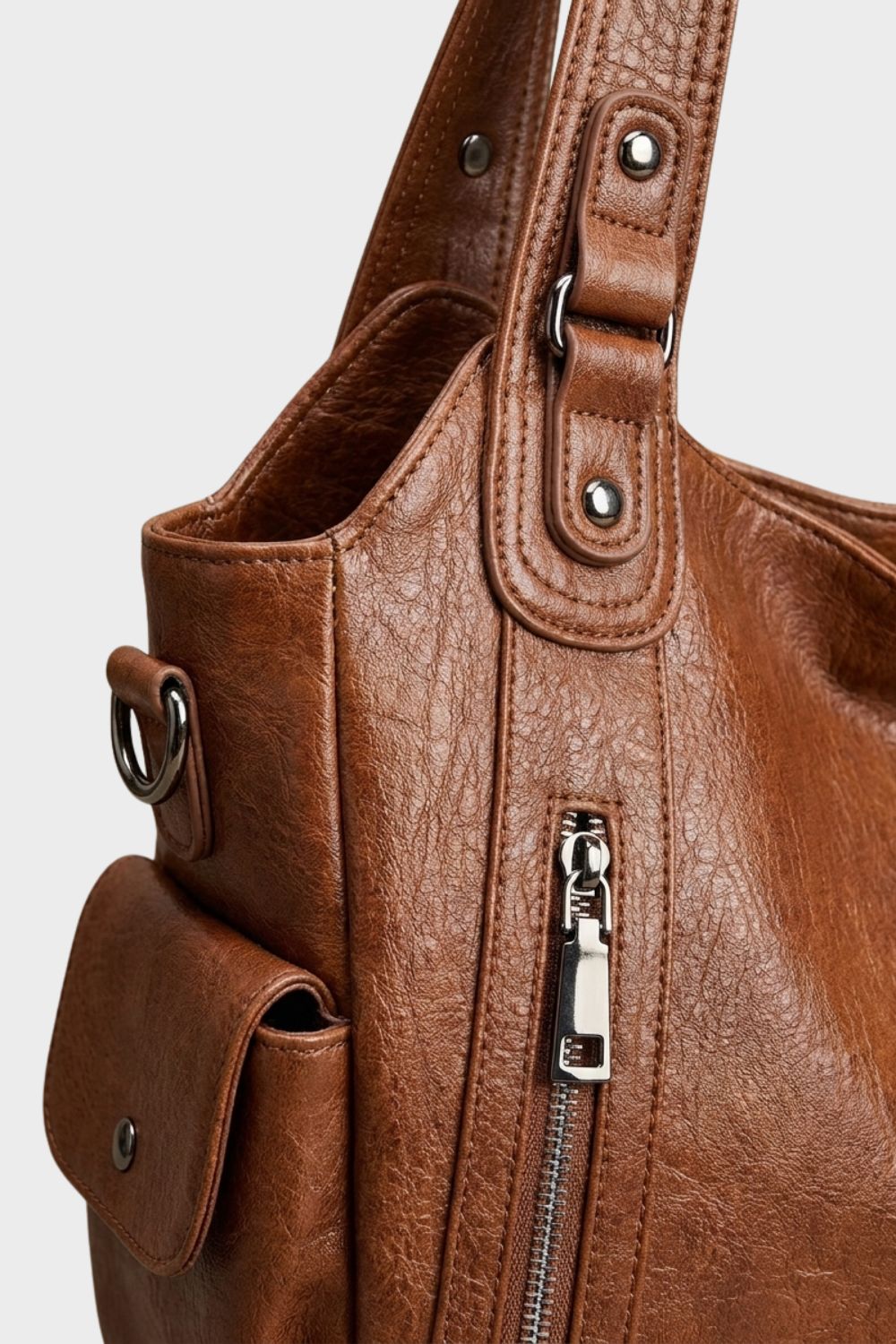 Damen Schultertasche | Multi-Reißverschluss-Design