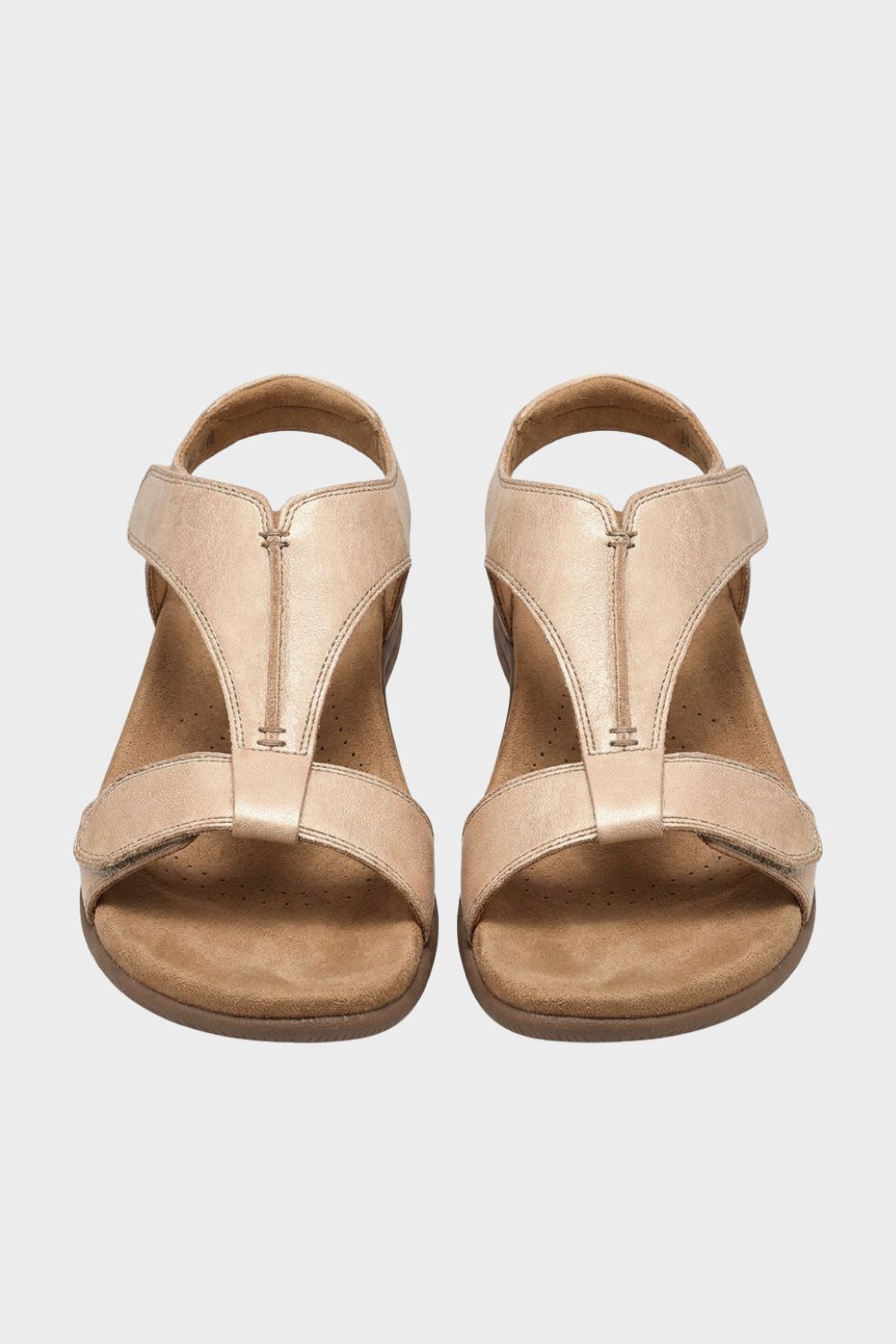 Damen Komfort Sandalen T-Riemen Klett – Rückansicht