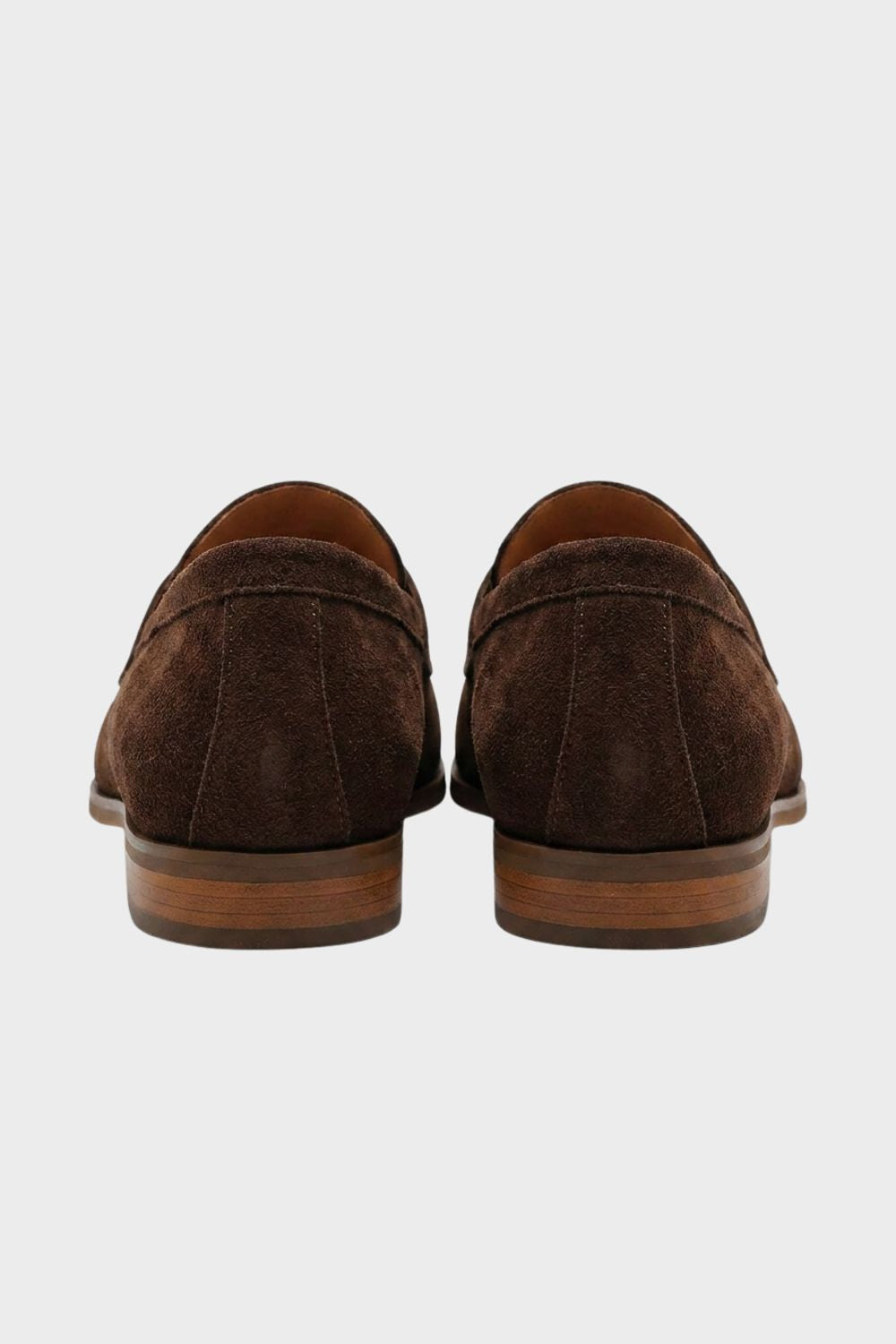 Damen Penny Loafer Wildleder Blockabsatz – Profil-Ansicht