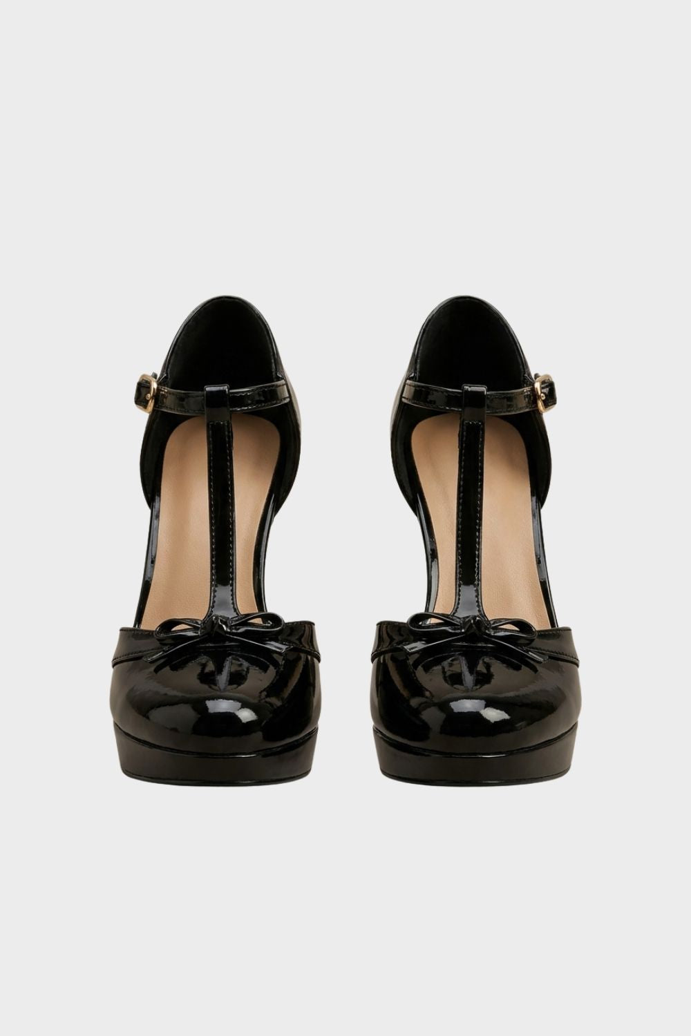 Damen Plateau-Pumps T-Steg Mini-Plateau – Rückansicht