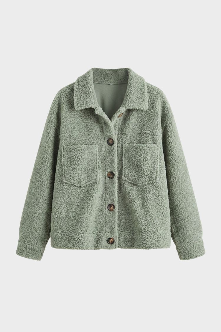 Damen Strukturierte Knopfjacke | Reverskragen