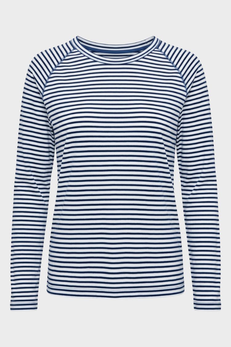 Damen Gestreiftes Langarmshirt | Lockere Passform