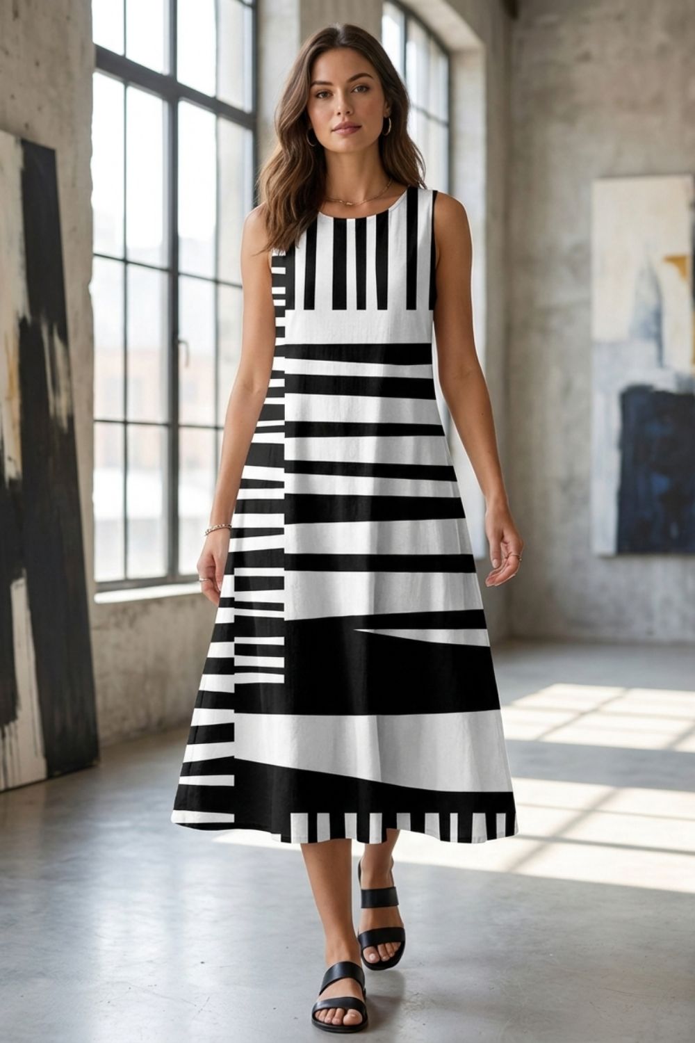 Damen Kleid Naëla Grafisch – Sicht von oben