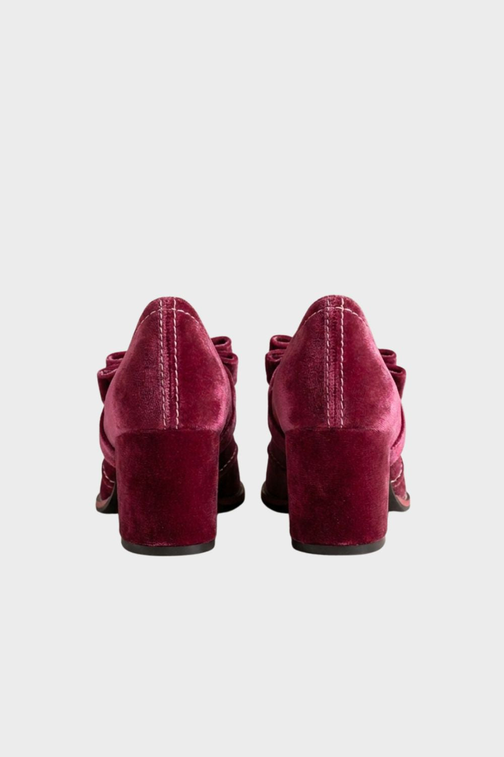 Damen Mary Jane Pumps Samt Schleife – Profil-Ansicht