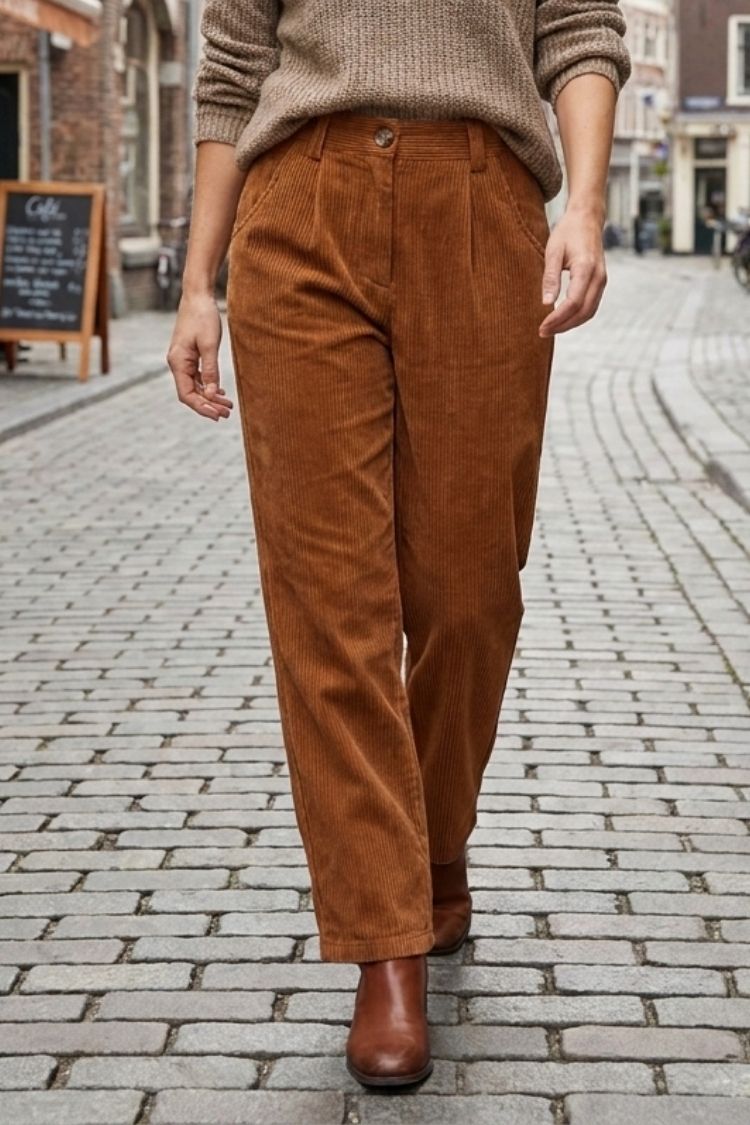 Damen Strukturhose | Straight Fit