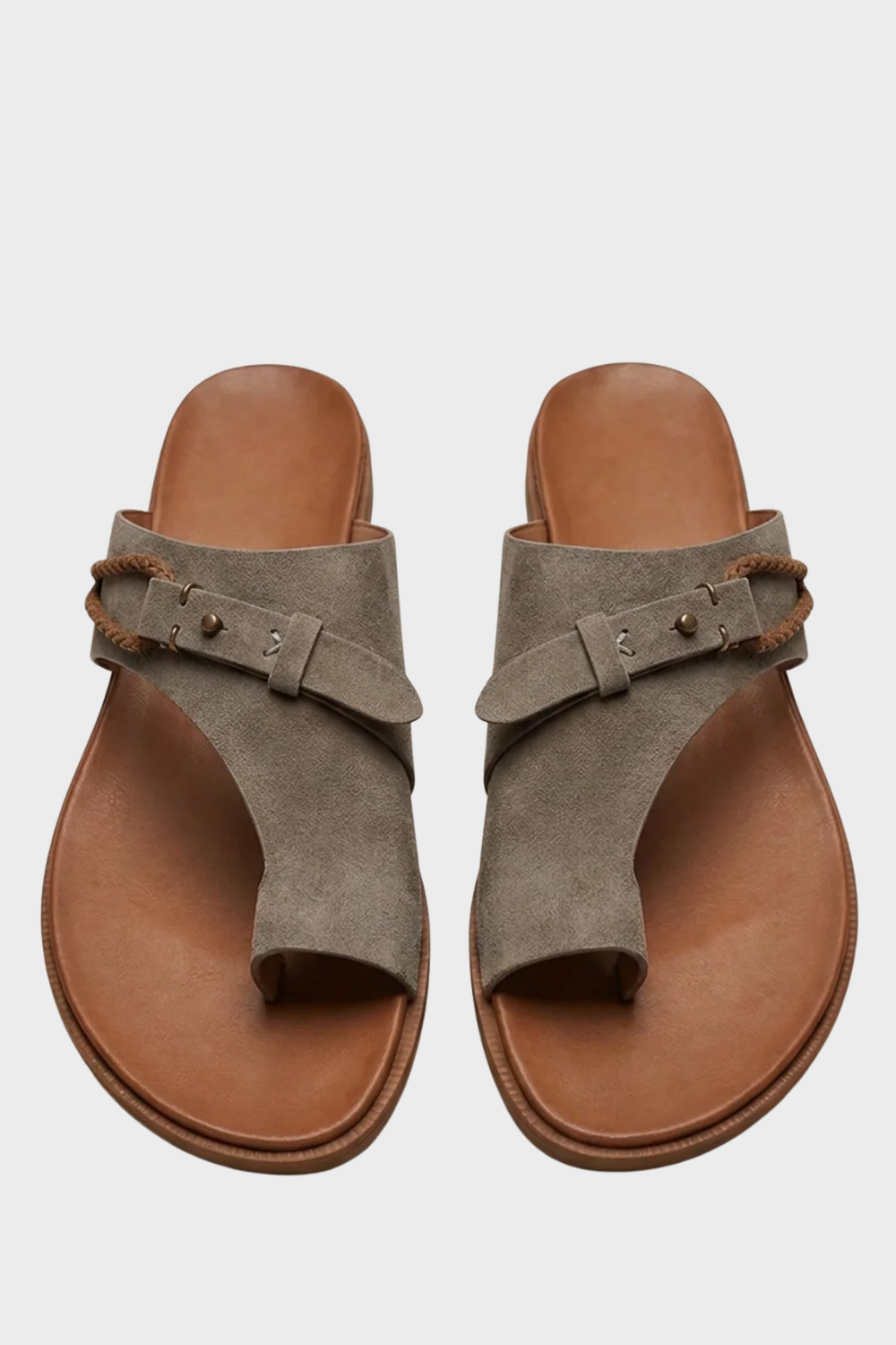 Damen Zehentrenner | Leder flach