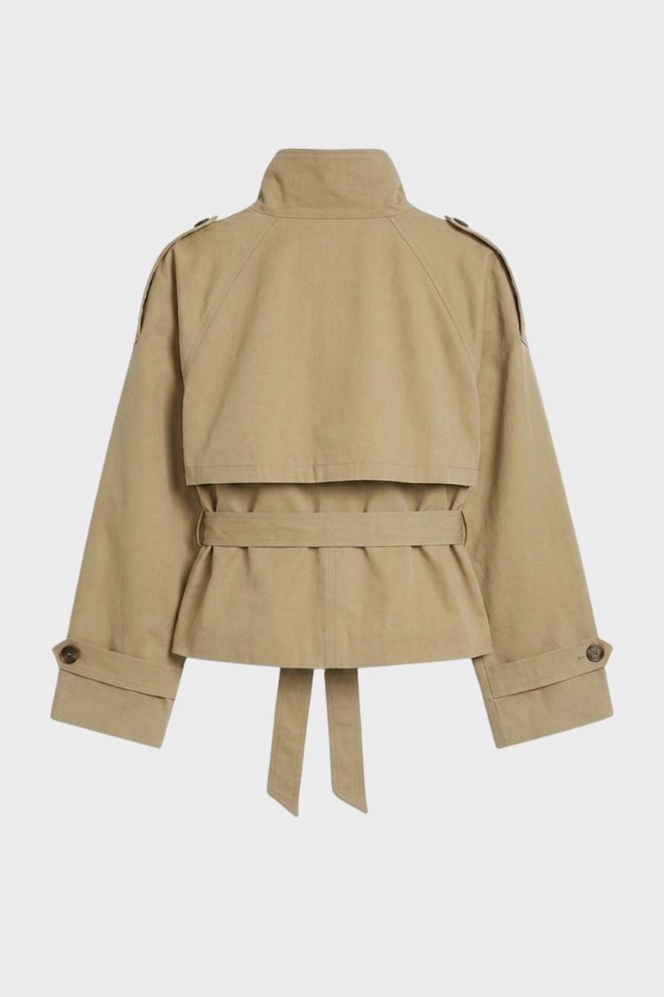 Damen Kurze Trenchjacke | Zweireihiges Design