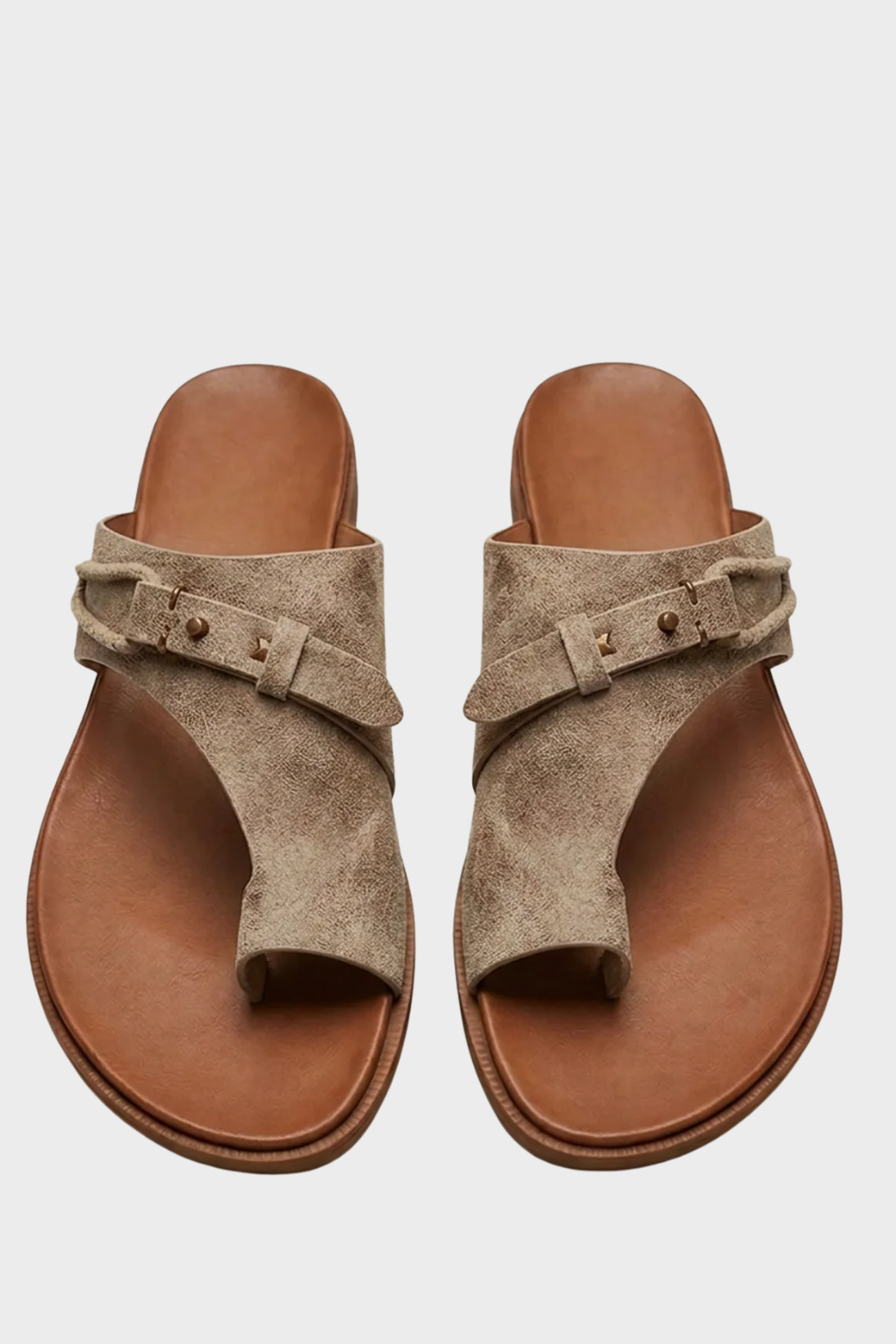 Damen Zehentrenner | Leder flach