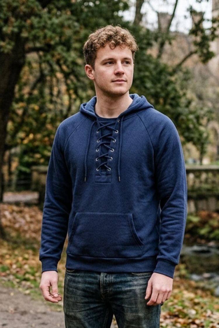 Herren Schnür-Hoodie | Kapuzen-Pullover-Design