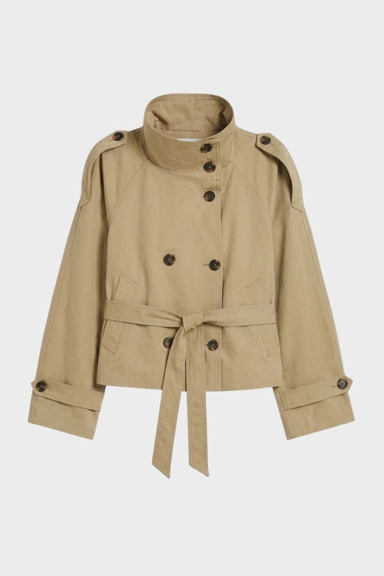 Damen Kurze Trenchjacke | Zweireihiges Design