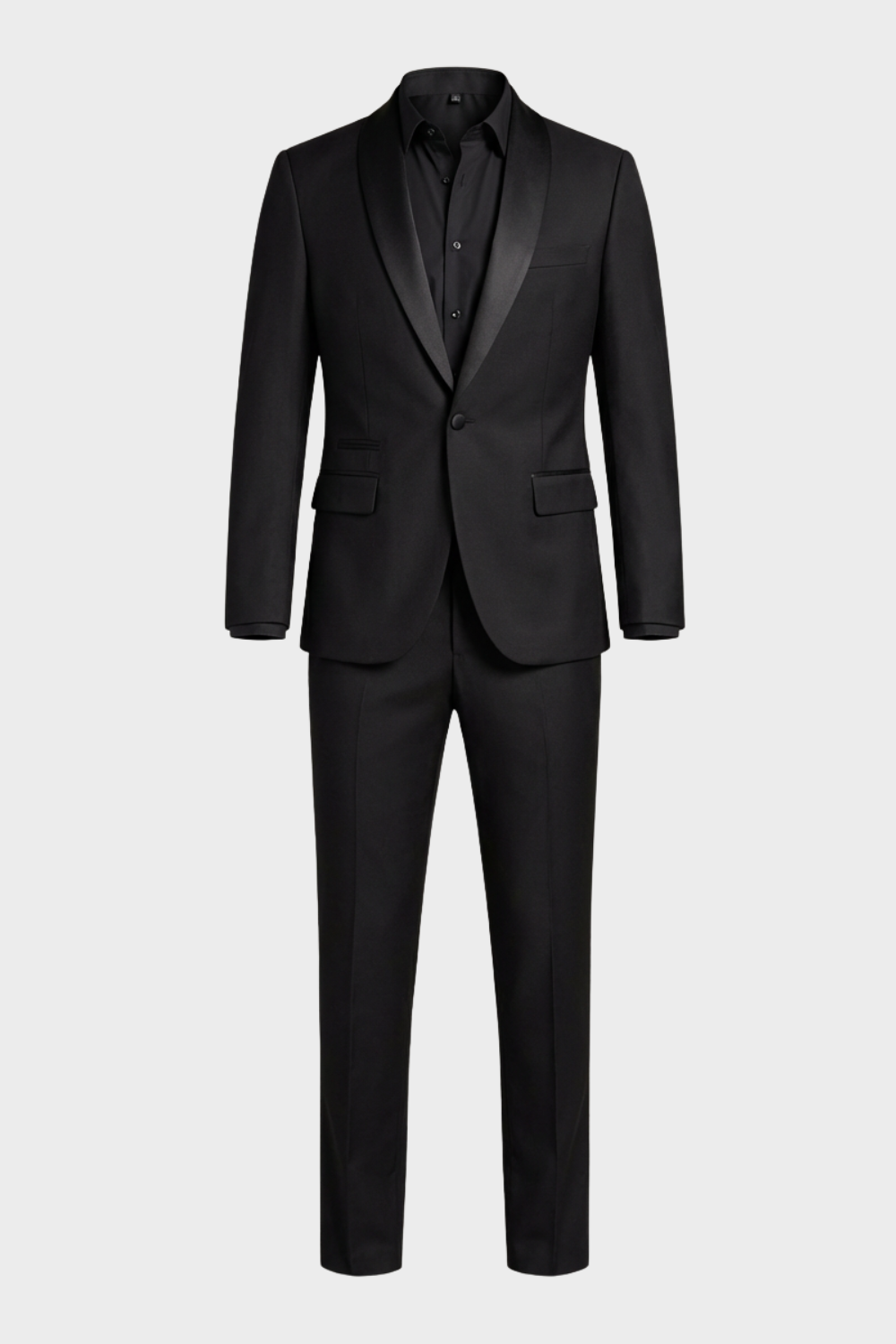 Herren Smoking Slim Fit Schalkragen – Material-Detail