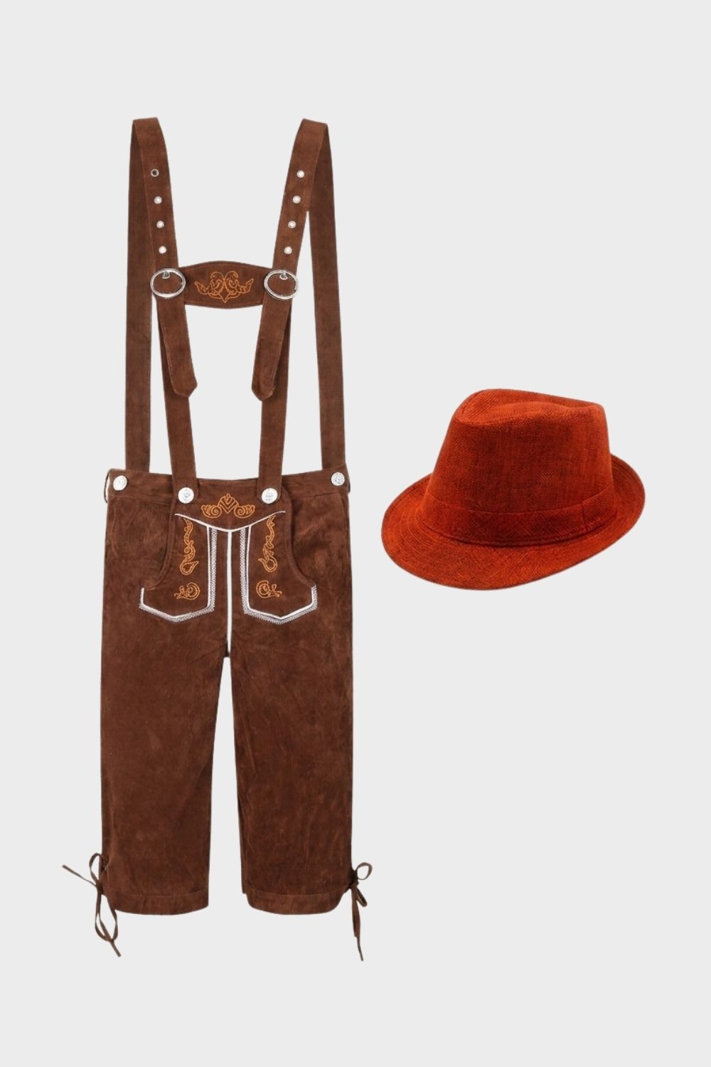 Herren Trachtenhose mit Trägern | Stickdetails