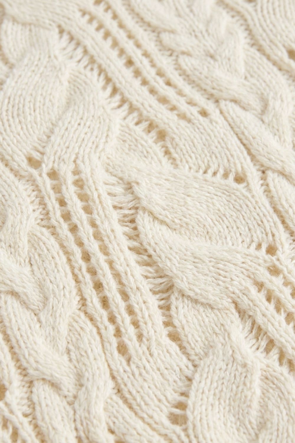 Damen Zopfmuster-Pullover | Kurzarm