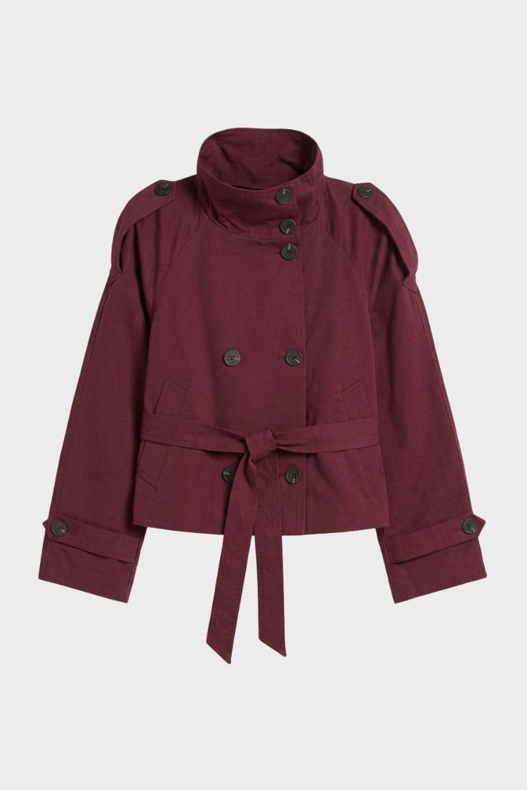 Damen Kurze Trenchjacke | Zweireihiges Design