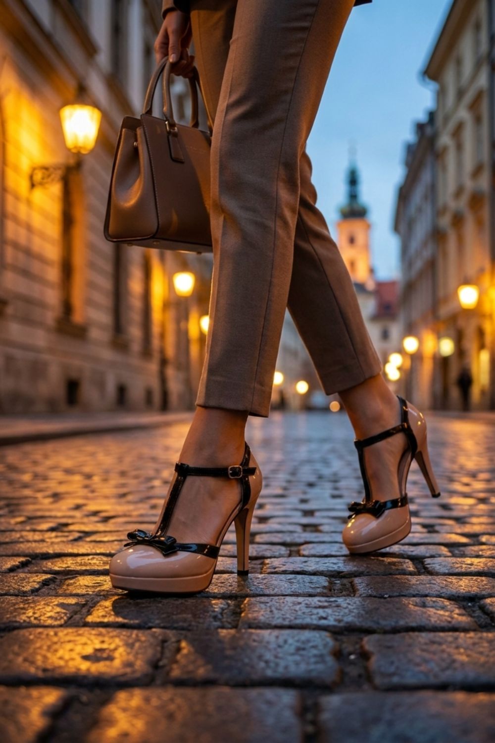 Damen Plateau-Pumps T-Steg Mini-Plateau – Sicht von oben
